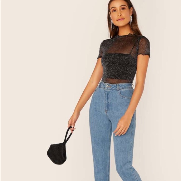 Sheer Black top / Mesh top - Picture 3 of 4